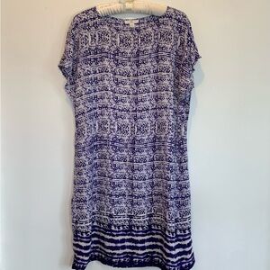 BLL NY India Batik Boho Coastal Shift Dress
